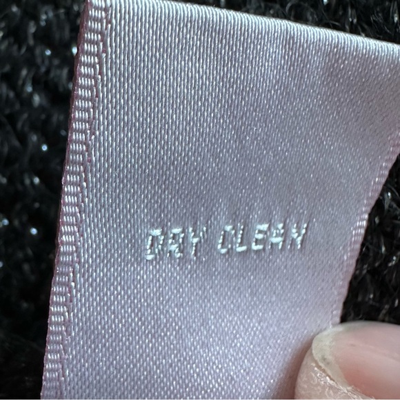 Rebecca Taylor Gray Metallic sweater dress-Balloon Sleeves & Plunge Neck Medium - Picture 10 of 10